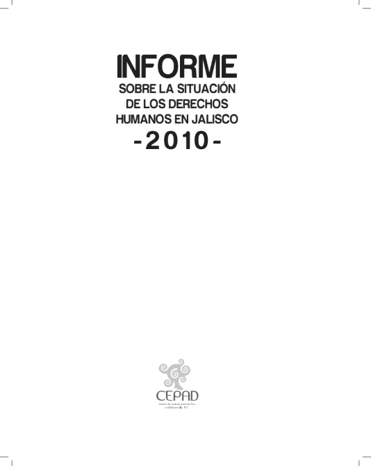 Portada Informe sobre la situación de los Derechos Humanos en Jalisco 2010